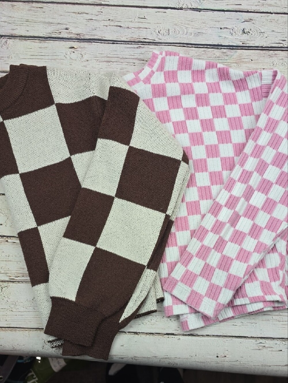 H&M Kids Pink Checkerboard Pajama Set